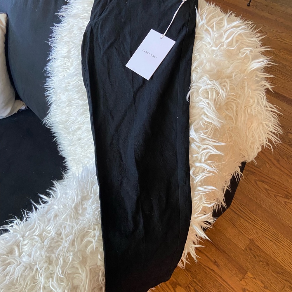 New with tag men black “I Love Ugly” pants